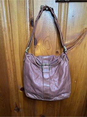 Ralph Lauren Tan Leather Shoulder Bag with Buckle Accent